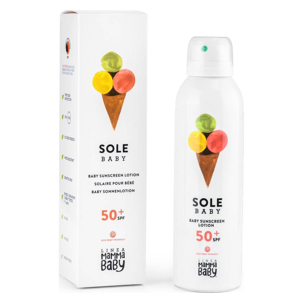 Linea MammaBaby® mleko/krema z zaščitnim faktorjem Albertino ZF50+ 150 ml LMB-SPF50-ER