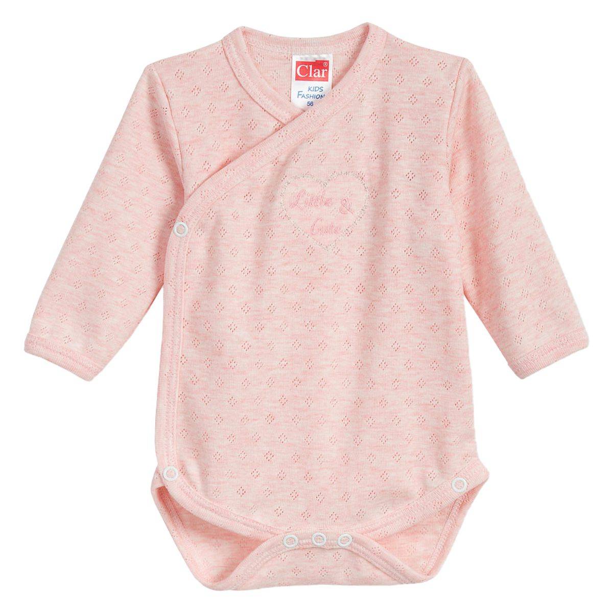 CLAR bodi preklop DR 01798 žakard Little&Cute Ž Roza 62