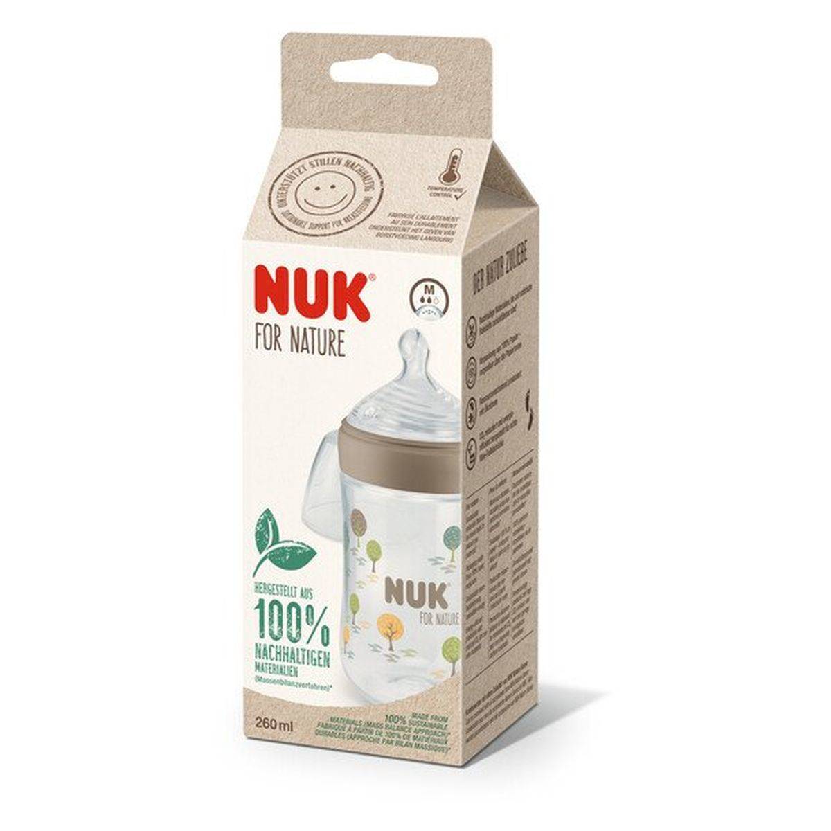 NUK plastična bočica For Nature bočica 260ml temp M MULTICOLOR