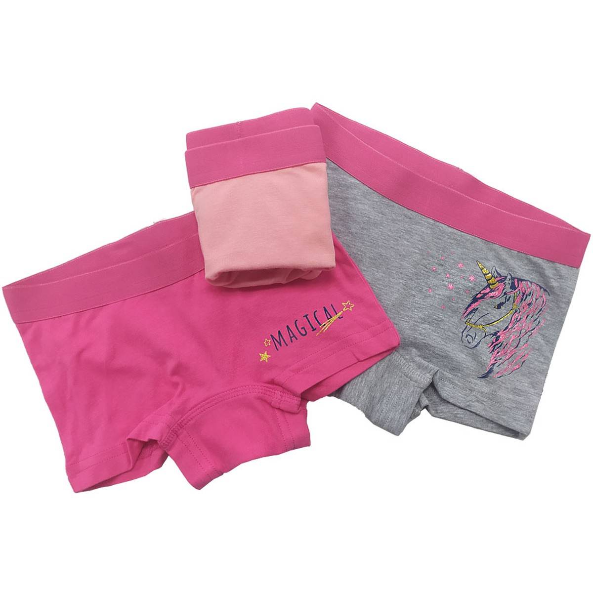 Lucky Kiddo spodnje hlače boxer 3 kosi LK- GB 2 2_21 D Roza 122