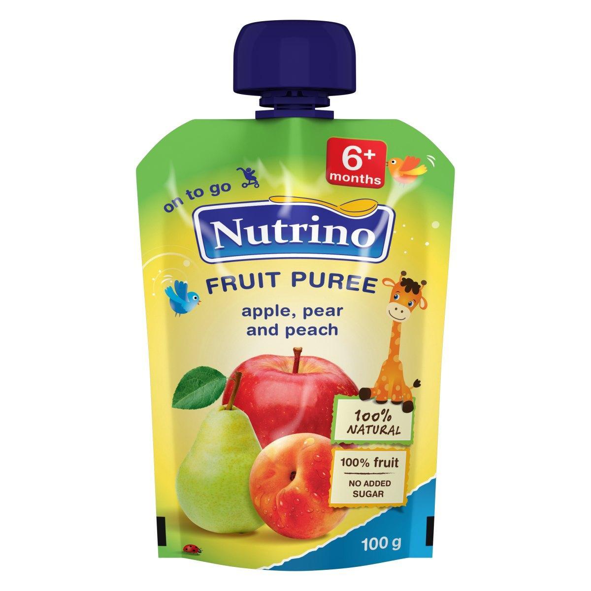 Nutrino kašica jabolko, hruška in breskva, 100 g 1040143