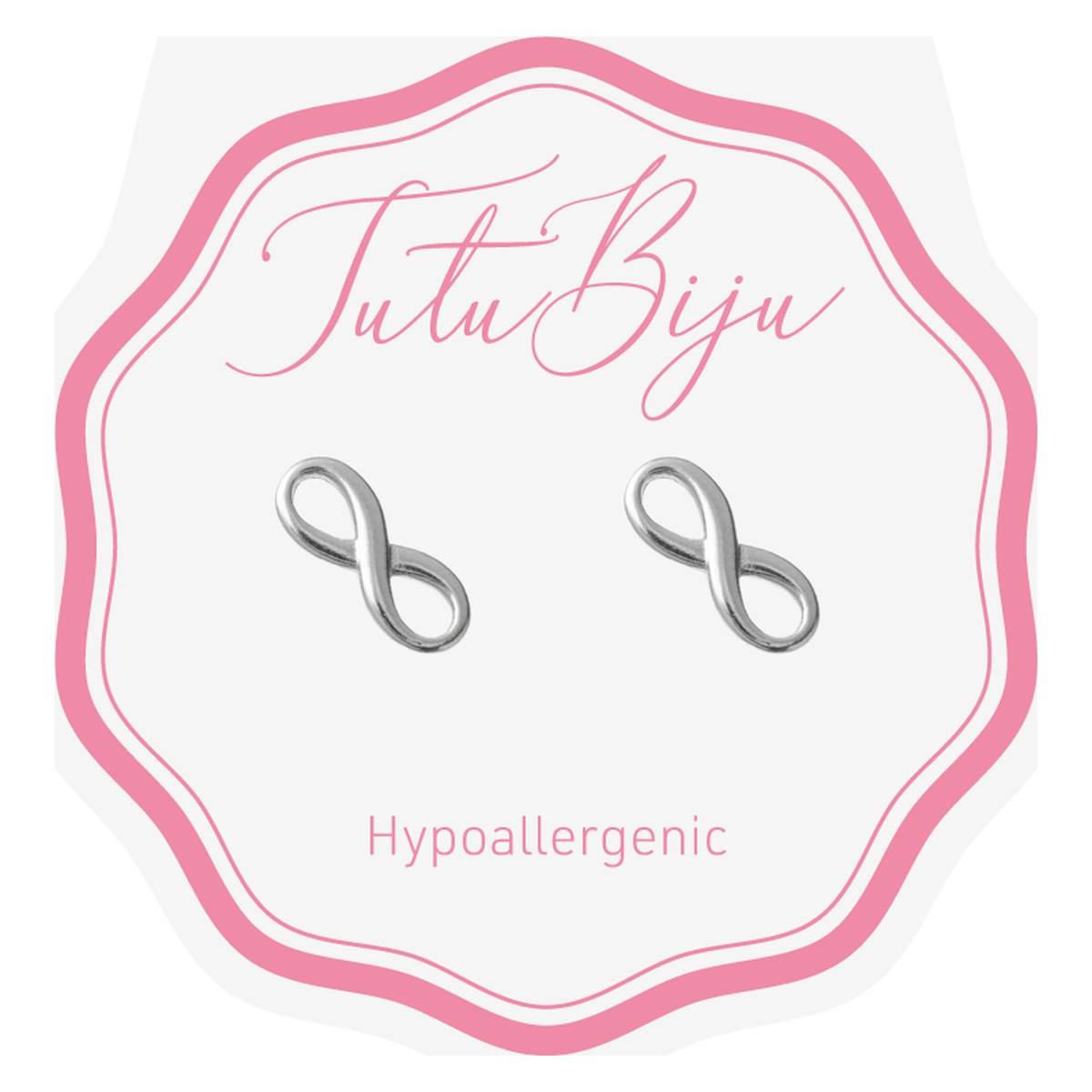 Tutu Biju Modni uhančki Infinity 10 mm,White bronze