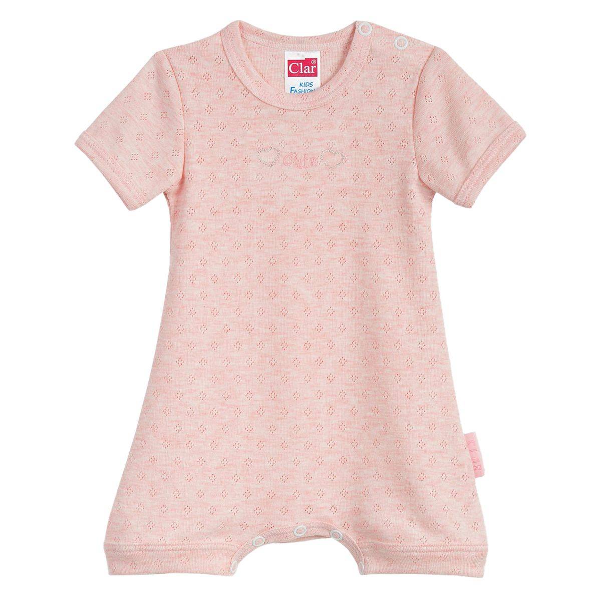 CLAR kombinezon s rukavima KR KH 01804 žakard Little&Cute Ž Roza 80