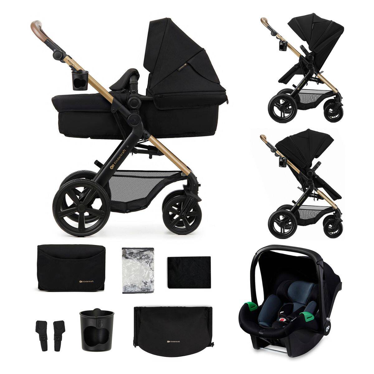 Kinderkraft Voziček 3v1 Moov 2 XL black