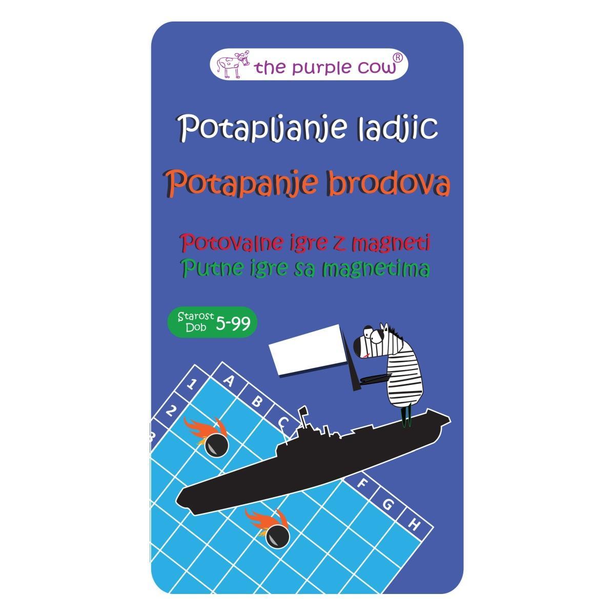 Purple Cow potovalna igra potaplanje ladjic