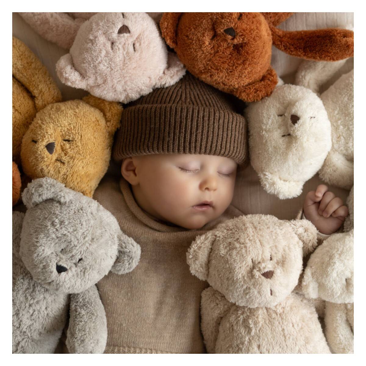 MOONIE Dječji medvjedić Moonie od organskog pam uka - Cappuccino MCA2