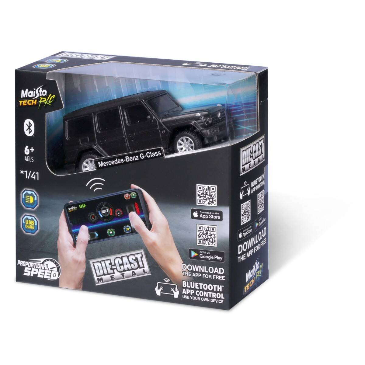 Maisto avtomobil R/C 1:41 Die-Cast Metal RC (bluetooth car), sort