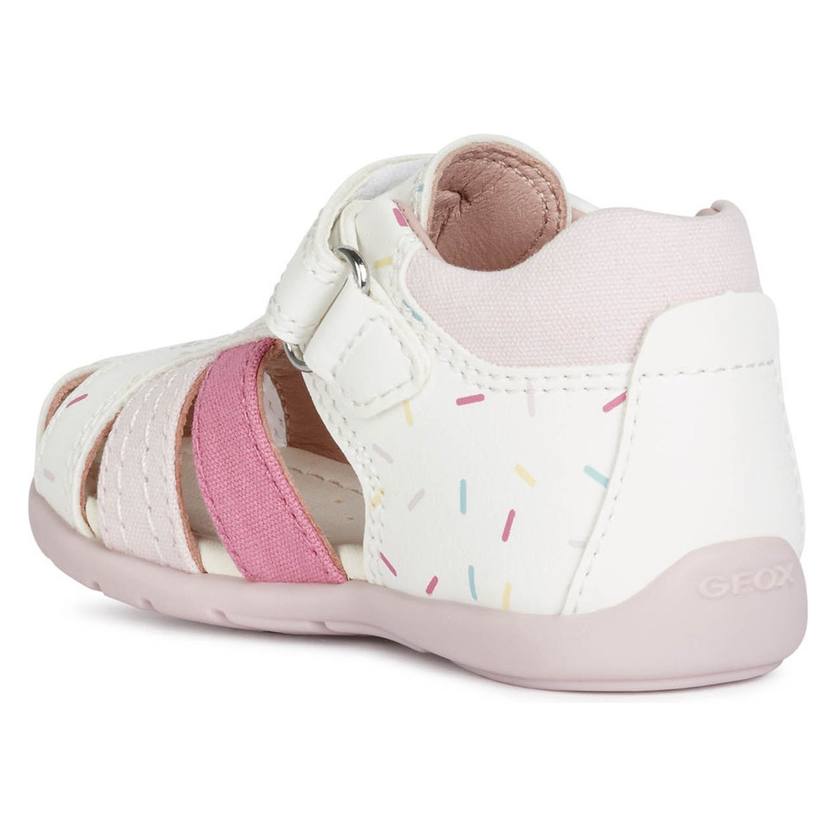 Sandales & nu-pieds Bebe fille GEOX ELTHAN B151QD Blanc White pink Taille  19 Couleur fournisseur White pink