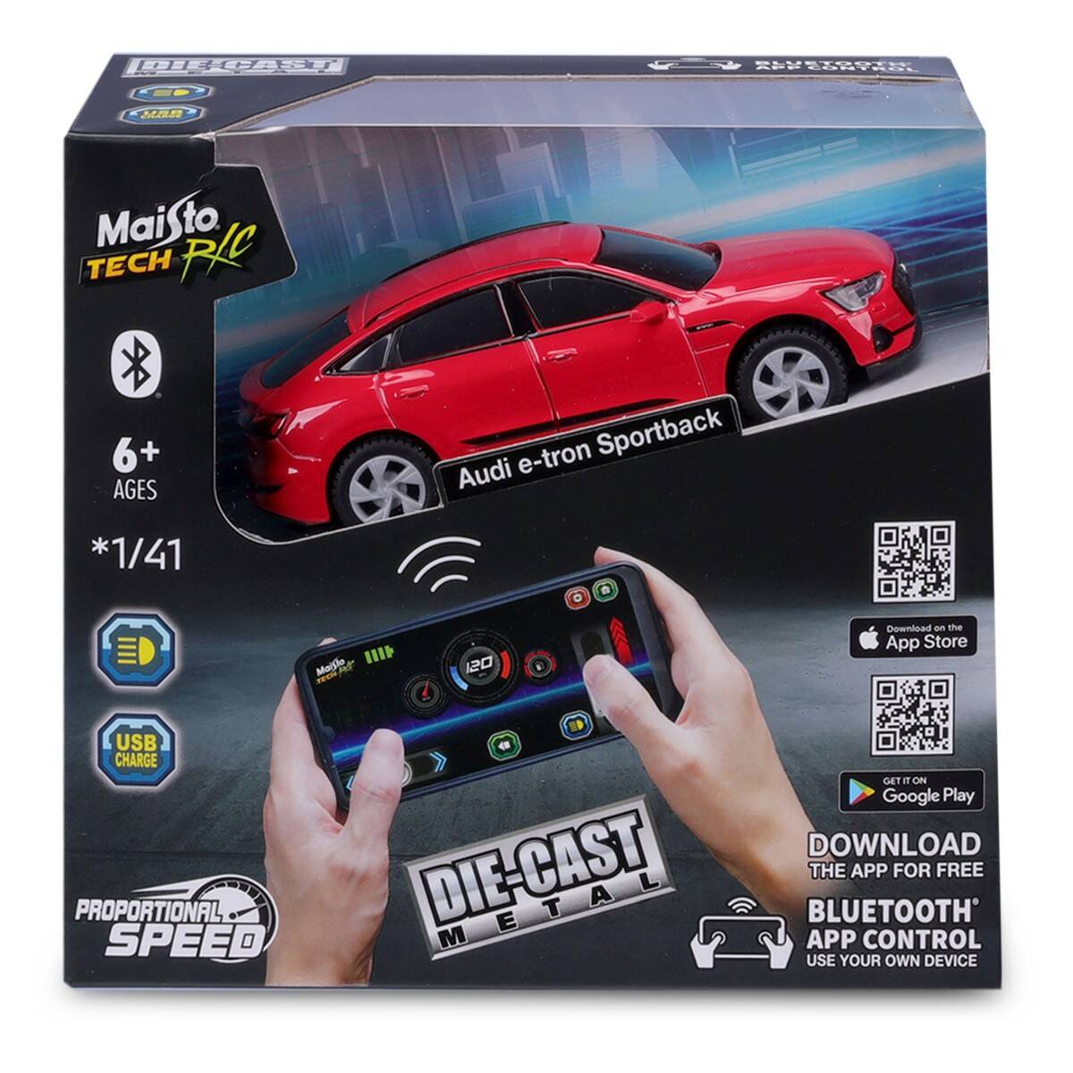 Maisto avtomobil R/C 1:41 Die-Cast Metal RC (bluetooth car), sort