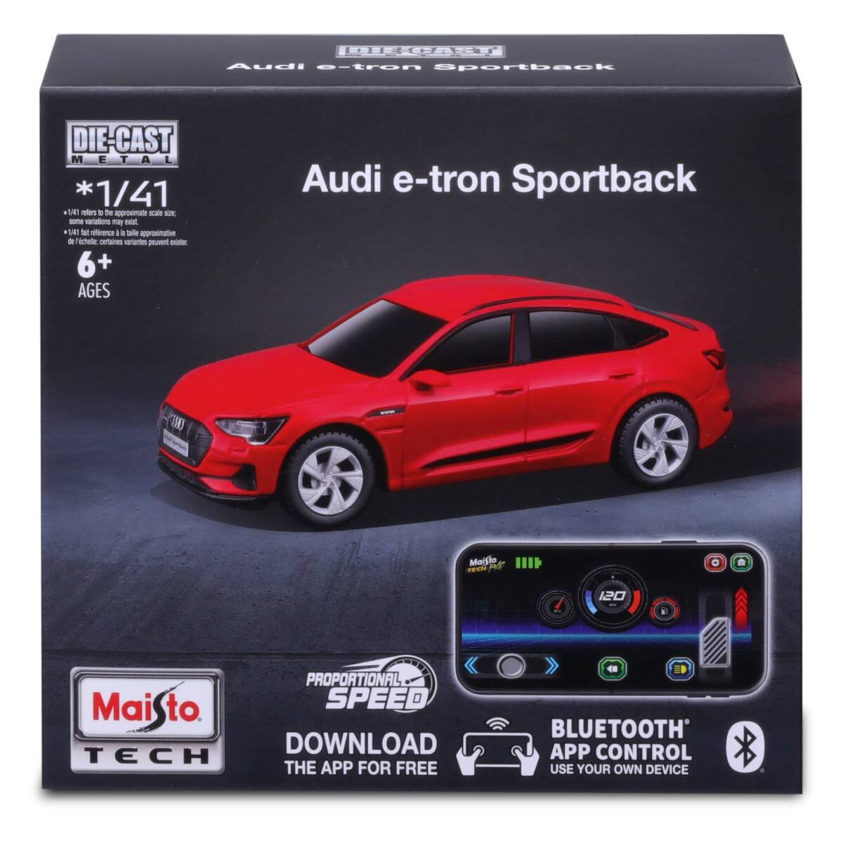 Maisto avtomobil R/C 1:41 Die-Cast Metal RC (bluetooth car), sort
