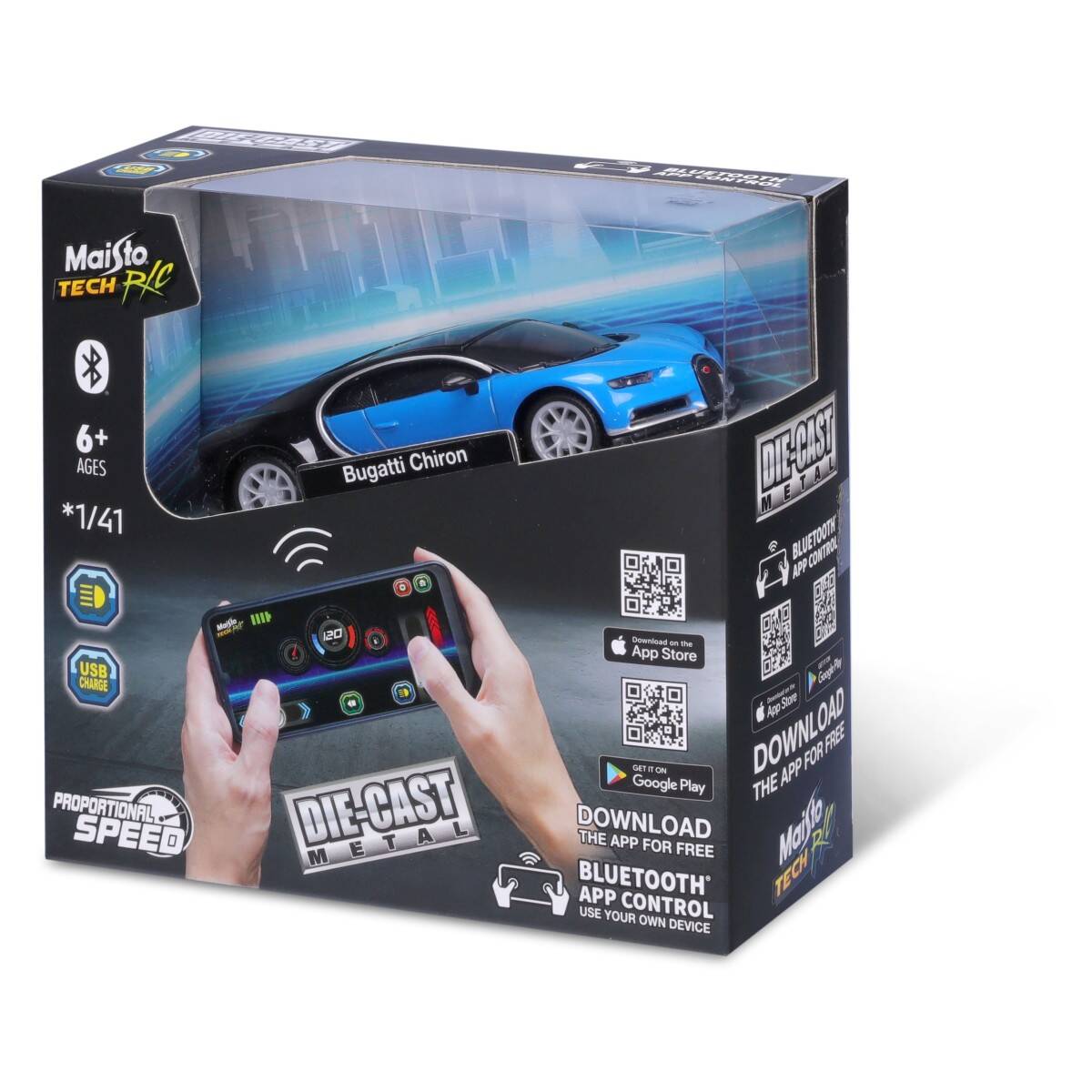 Maisto avtomobil R/C 1:41 Die-Cast Metal RC (bluetooth car), sort