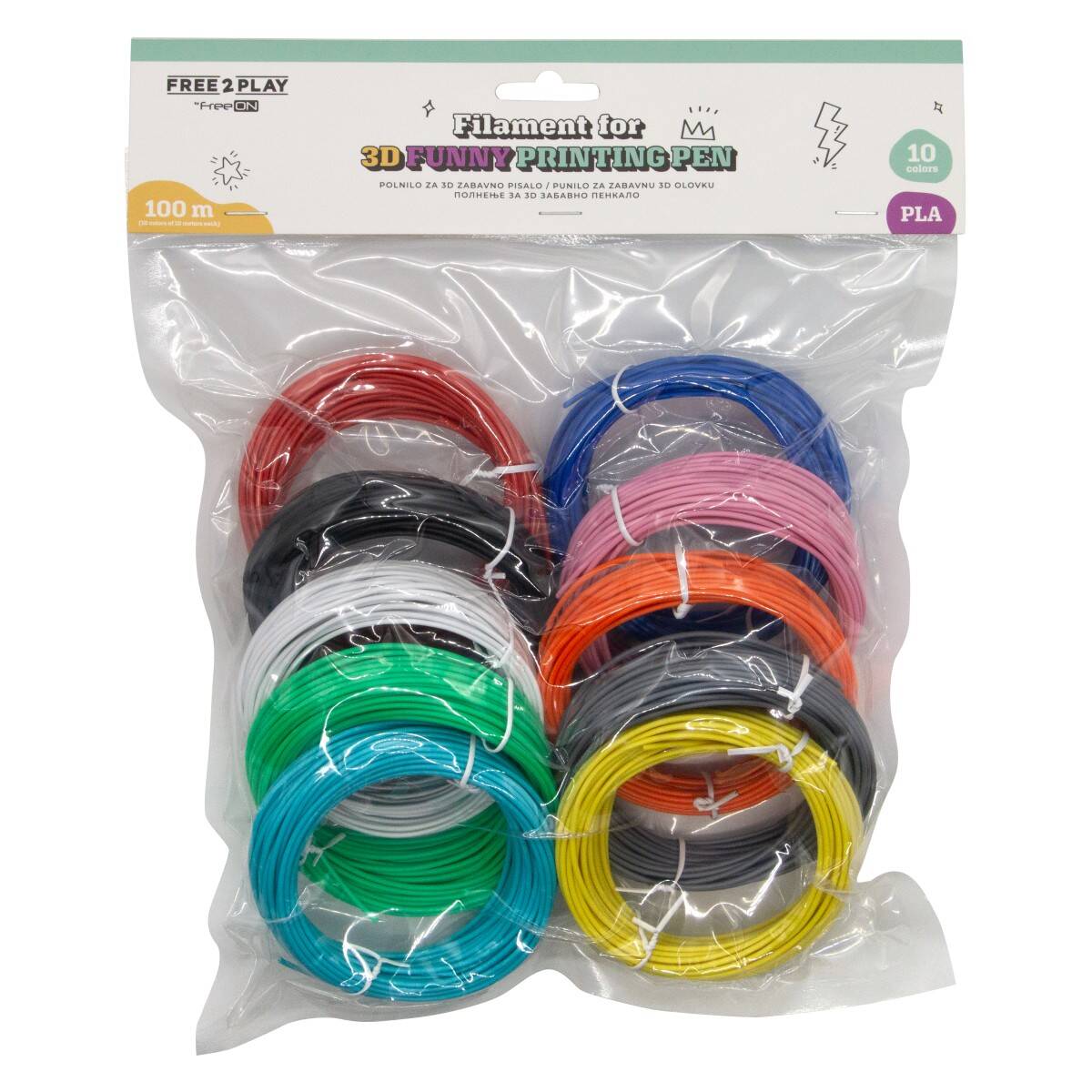 Free 2 Play Polnilo za 3D zabavno pisalo, 100m, PLA