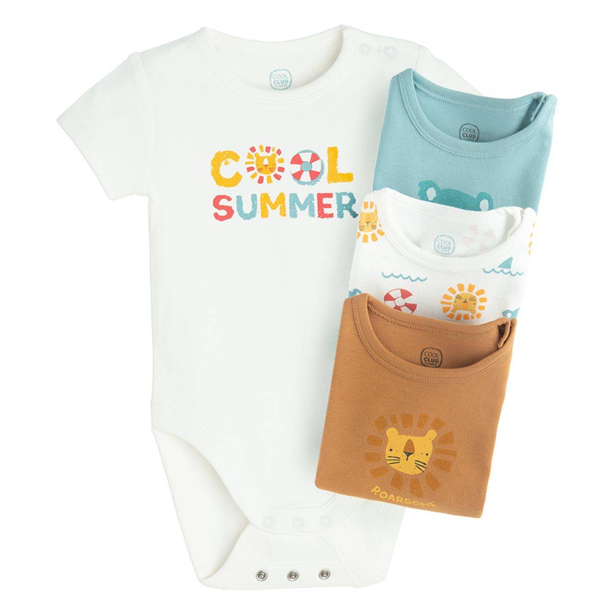 Cool Club perilo bodi 4 kosi KR CCB2802463-00 F večbarvno 68