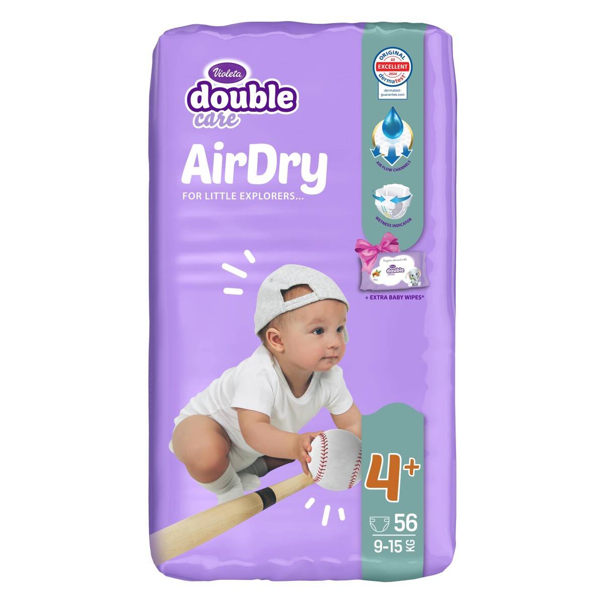 VIOLETA pelene Double Care Air Dry Pelene DC AIR DRY MAXI PLUS- 4+ jumbo (9-15 kg., 56 kom)-gratis baby maramice 100150
