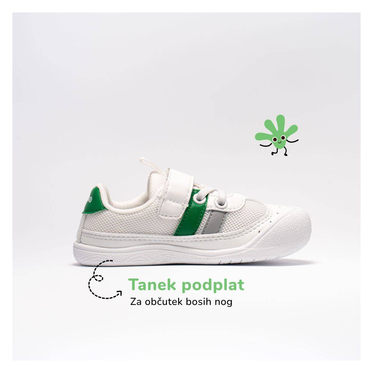 Gekko čevelj nizek GAJ809090 barefoot U white/grass 24