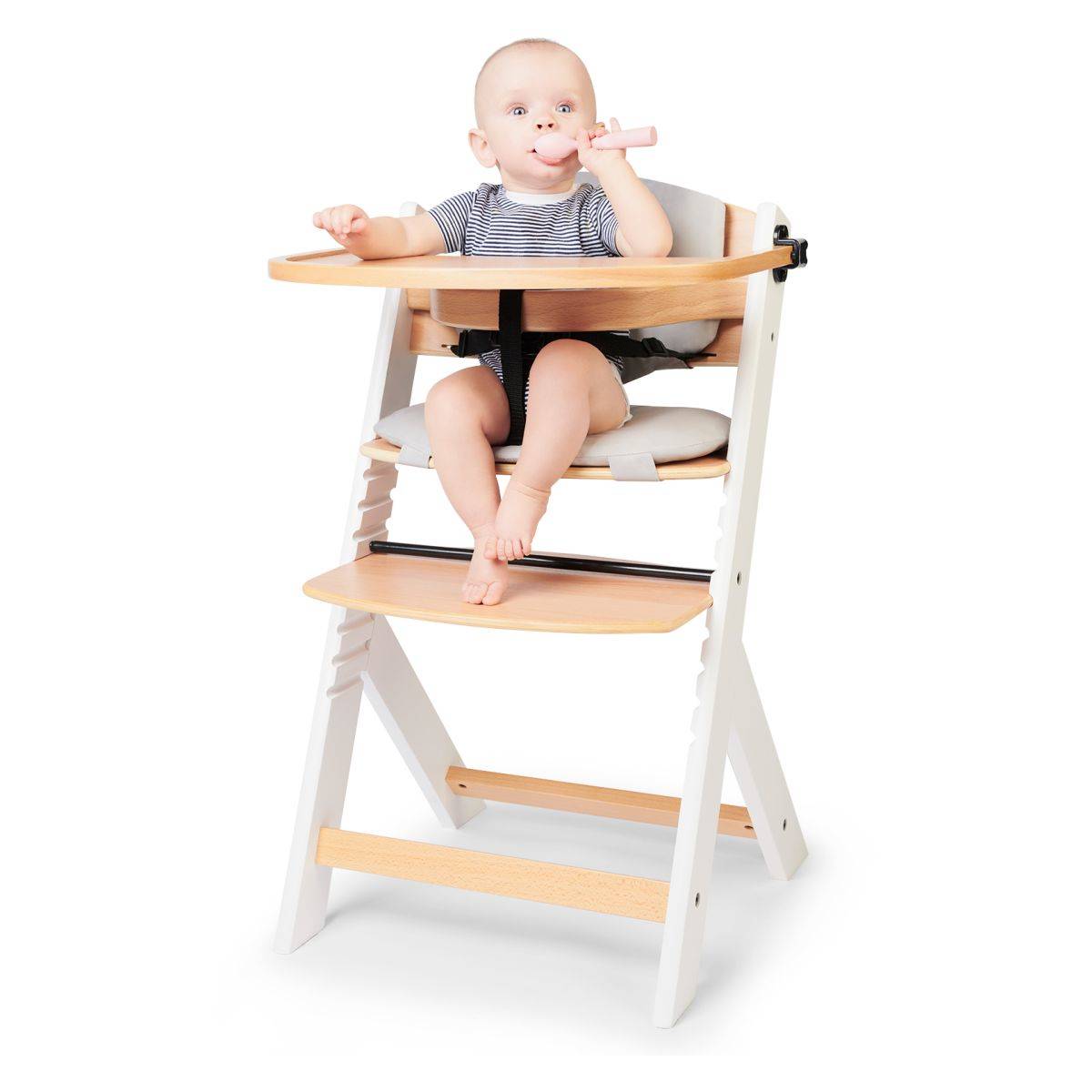 Kinderkraft stol za hranjenje Enock grey