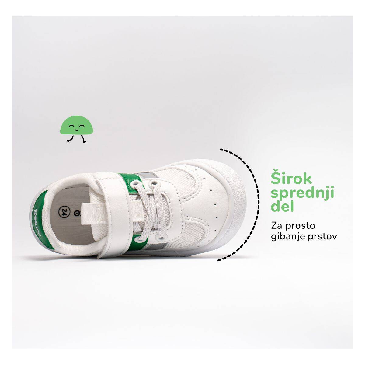 Gekko čevelj nizek GAJ809090 barefoot U white/grass 26