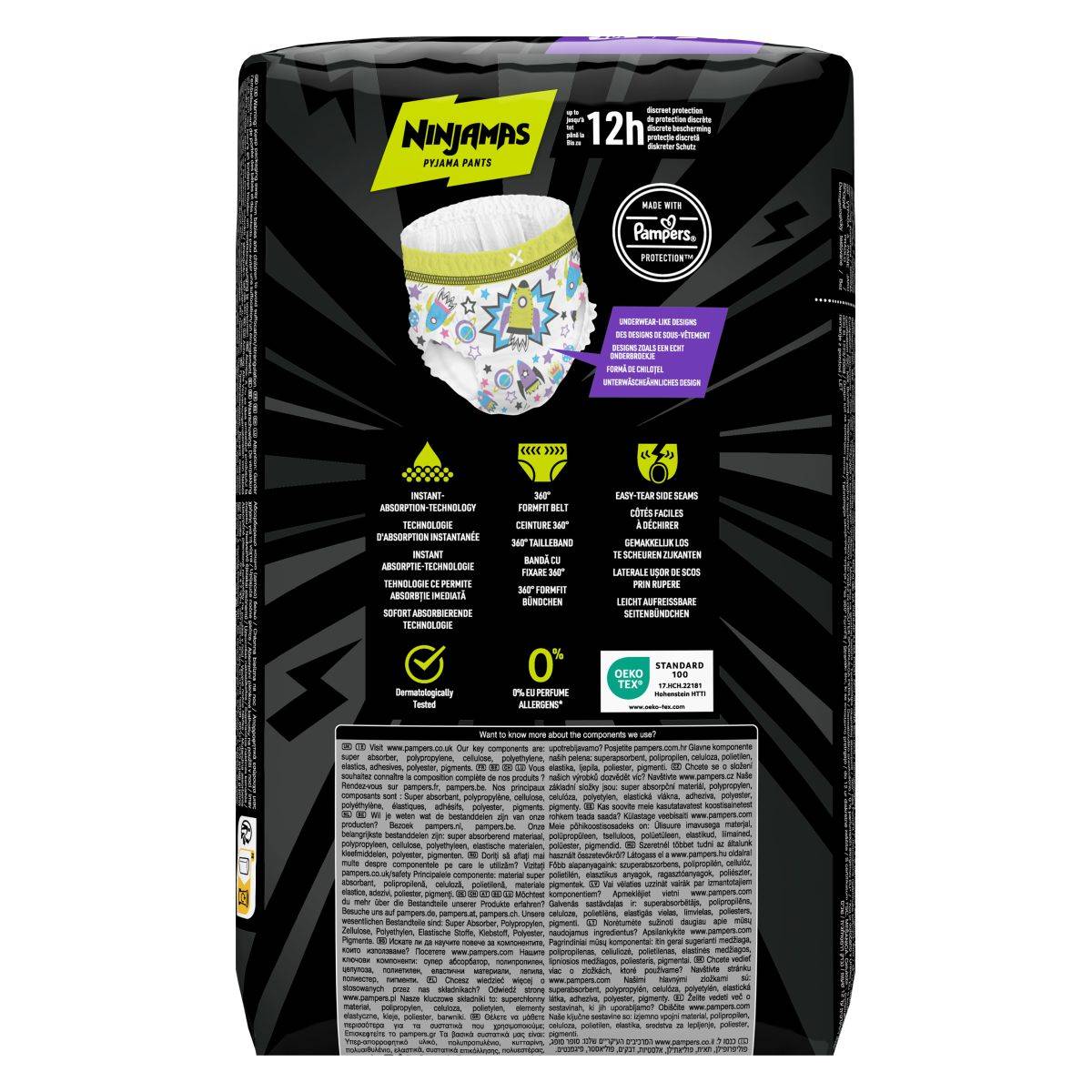 Ninjamas plenice pižama hlačke Jumbo S7, 17-30 kg, 4-7 let, 10/1