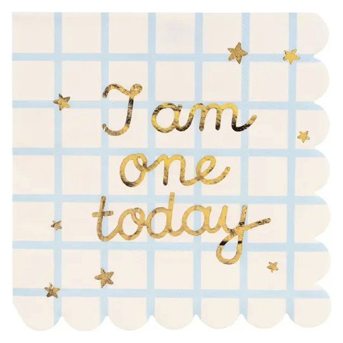 PartyDeco serviete i am one today teddy bear, bež, 33x33 cm