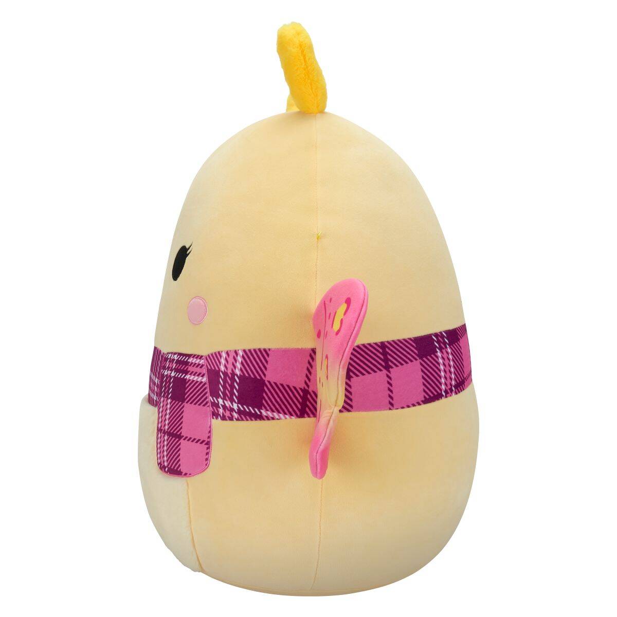 Squishmallows Miry rumeni molj z roza šalom, 50 cm