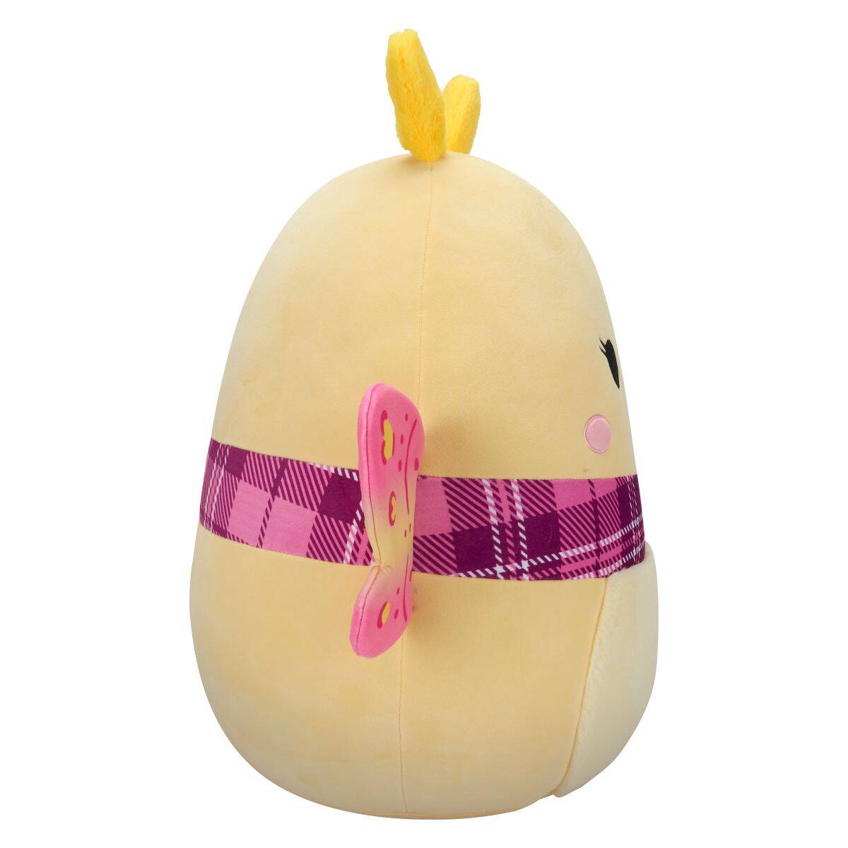 Squishmallows Miry rumeni molj z roza šalom, 50 cm