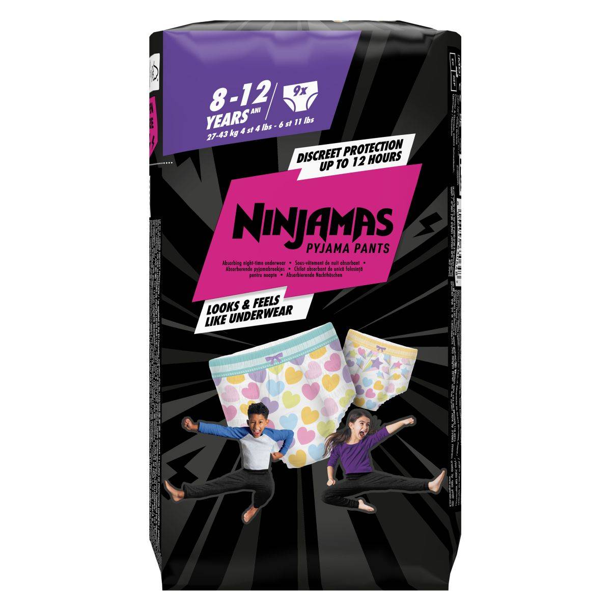 Ninjamas plenice pižama hlačke Jumbo S8, 27-43 kg, 8-12 let, 9/1
