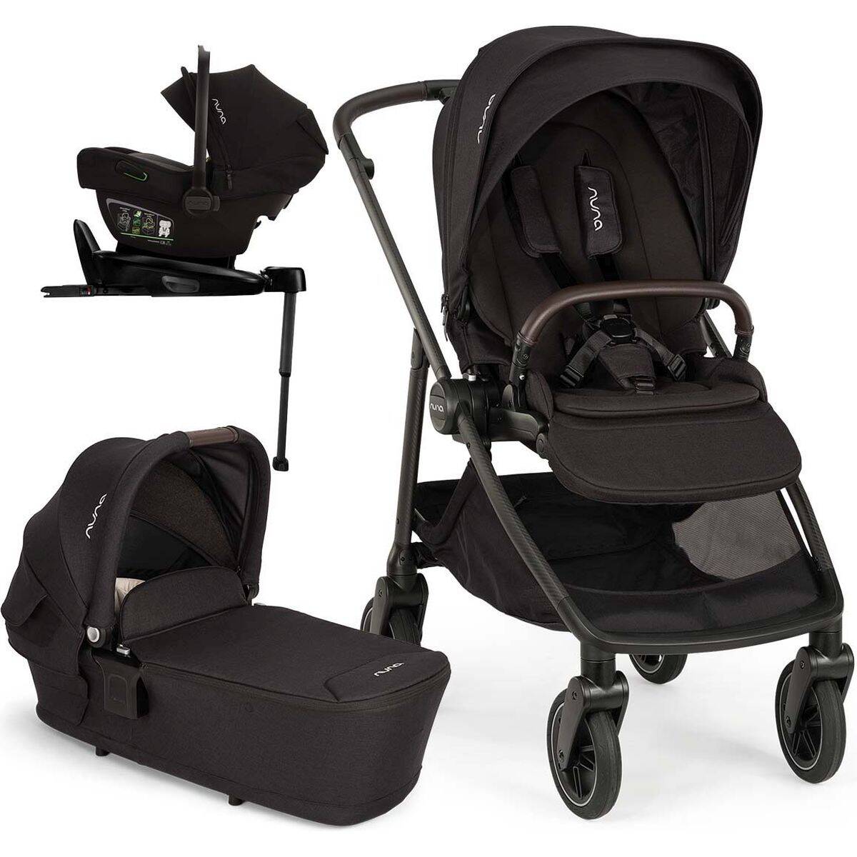 Nuna® Voziček 4v1 Pipa Next in baza Next Swiv caviar
