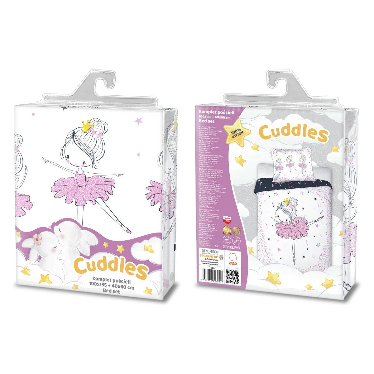 Faro posteljnina 2-delna Cuddles balerina pink