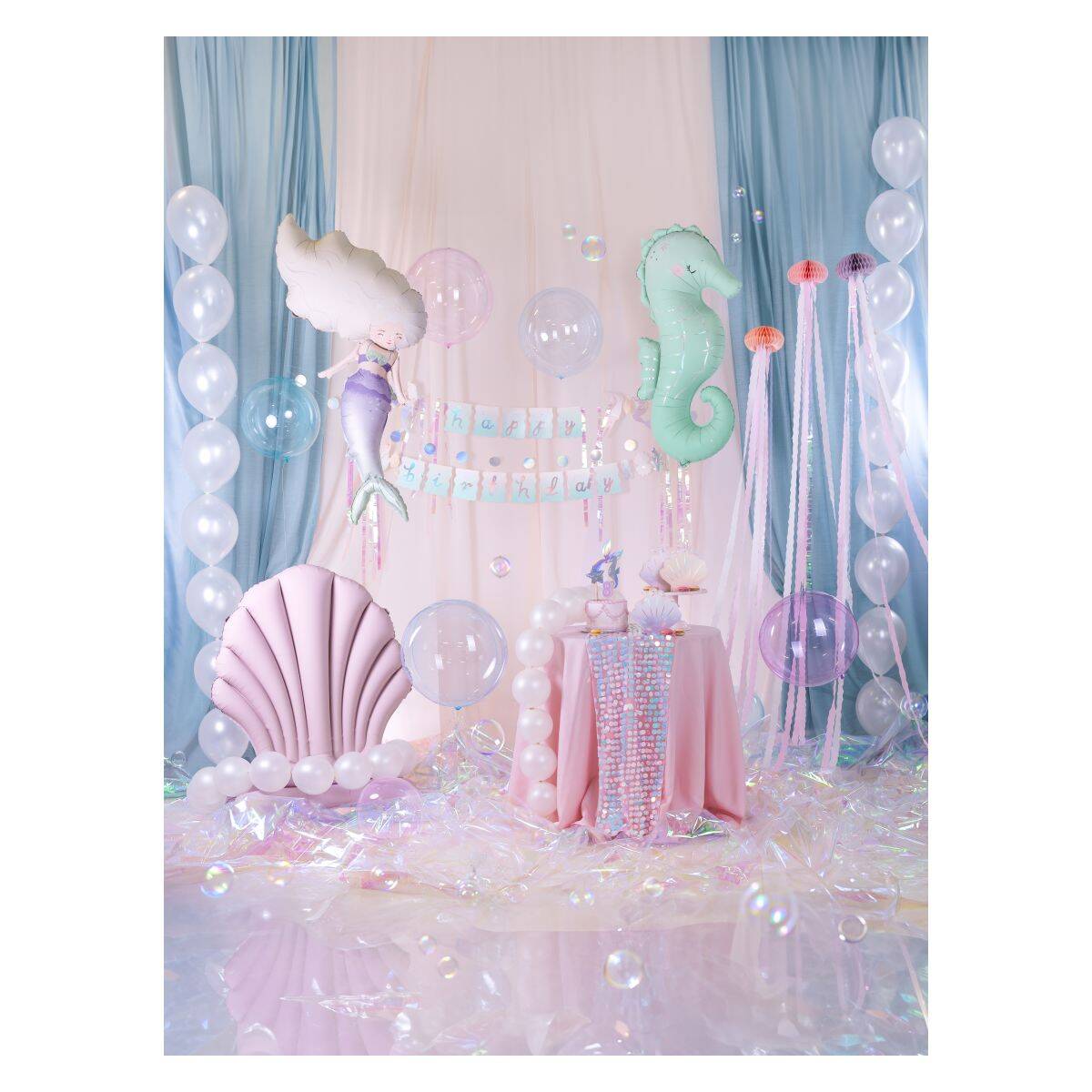 PartyDeco folija balon morski konjiček, 47x98 cm,