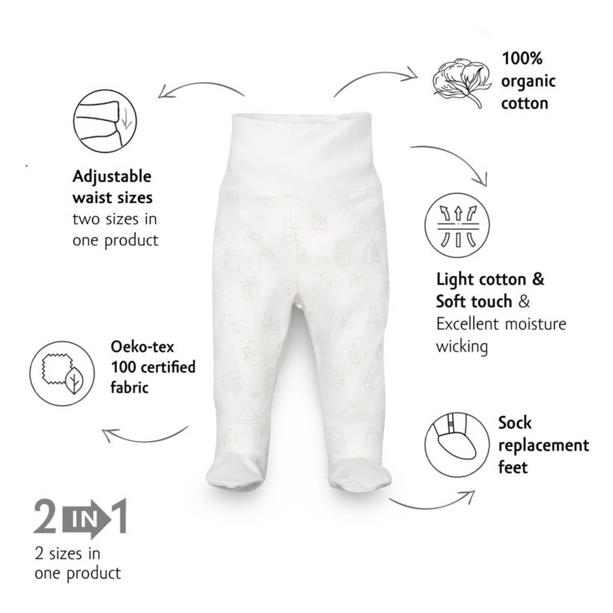 KENGURU GOLD čarapice do struka "full-print" 56-62 KG1164