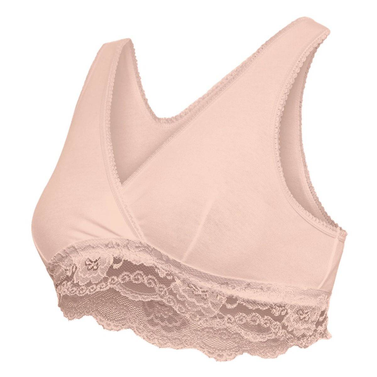 CARRIWELL grudnjak za trudnice i dojilje s čipkom, organski pamuk S Crossover Bež S