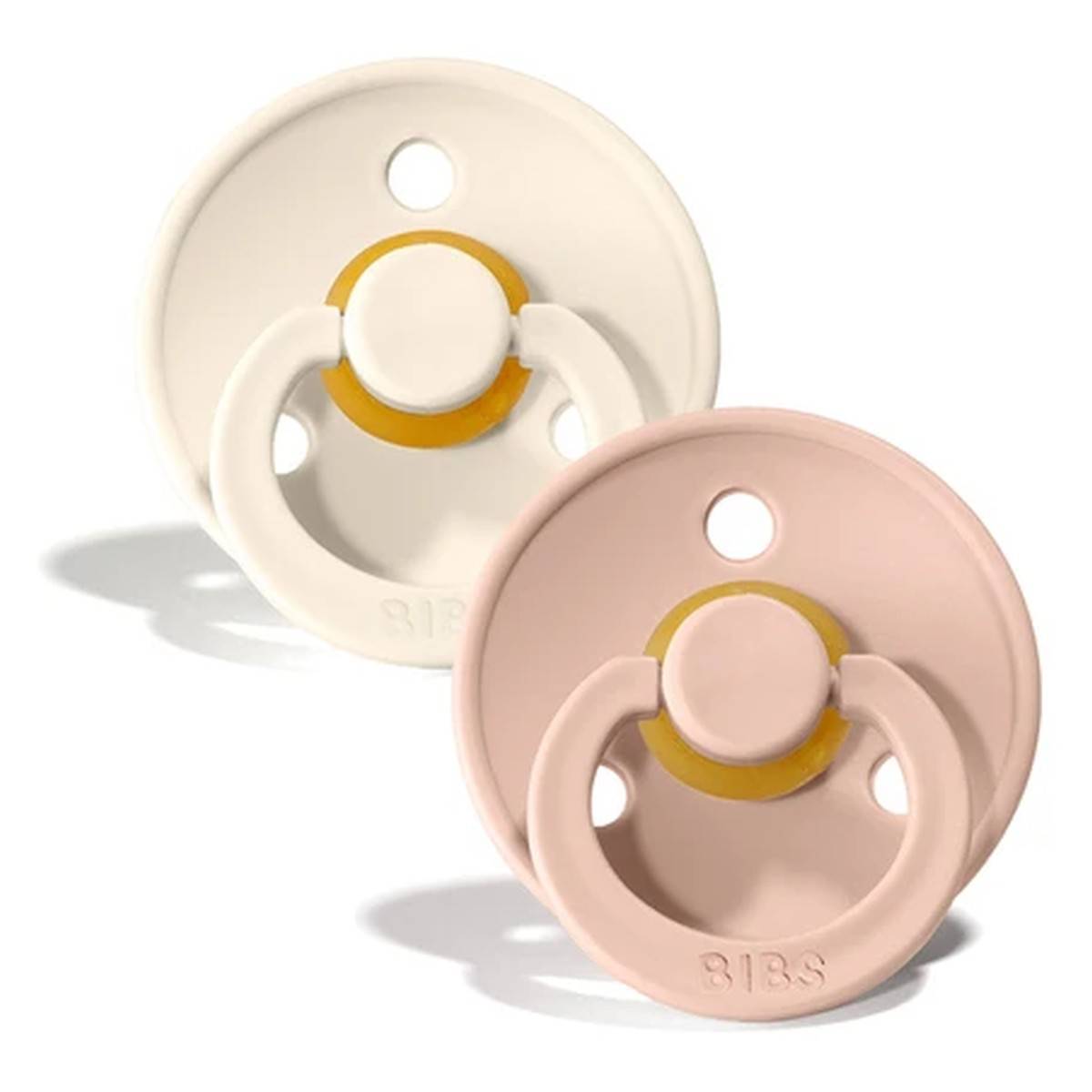 Bibs tolažilna duda - lateks Colour z okroglim cucljem 0-6 m 2/1 ivory/blush