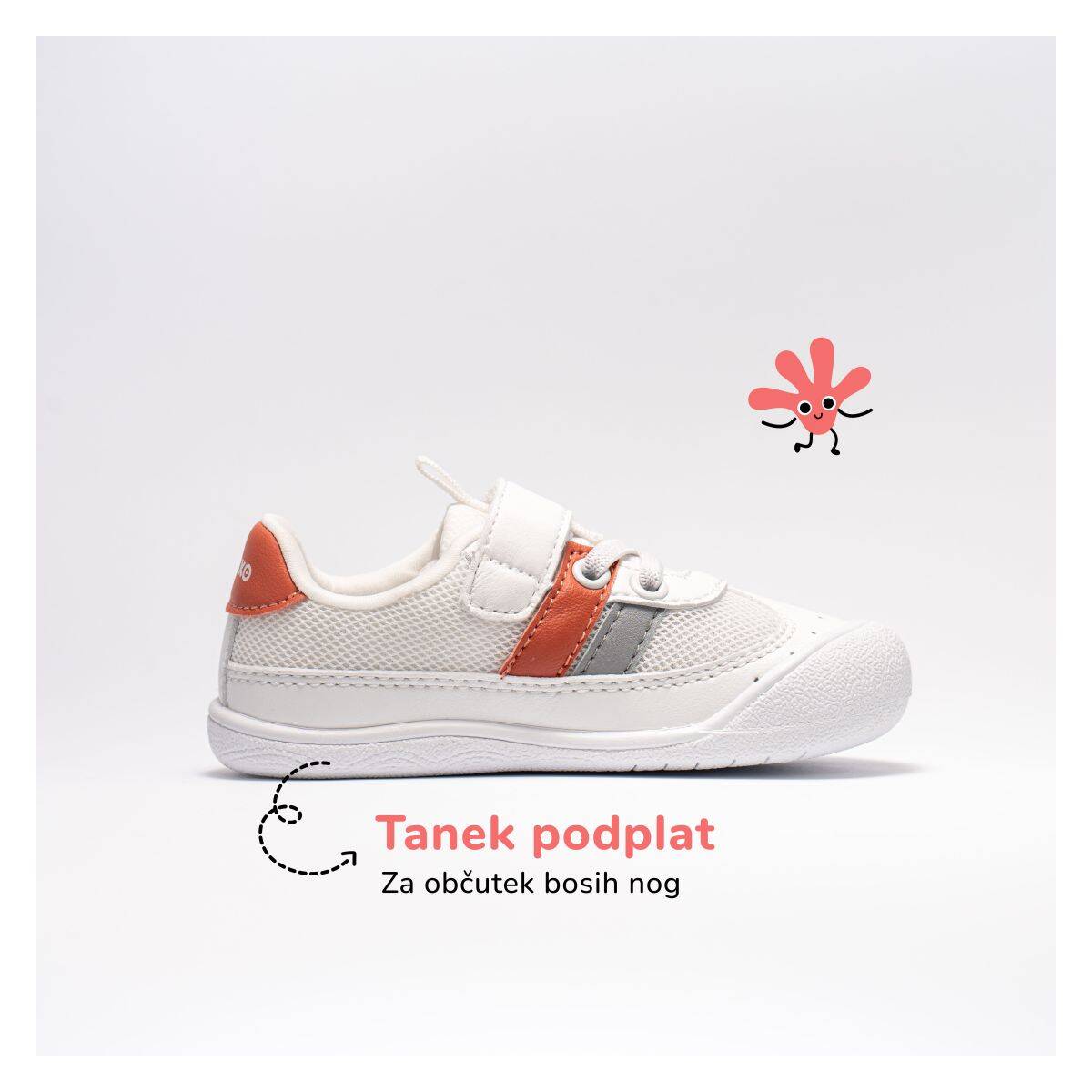 Gekko čevelj nizek GAJ809090 barefoot U white/coral 24