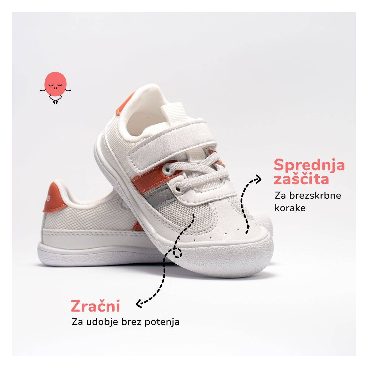 Gekko čevelj nizek GAJ809090 barefoot U white/coral 24