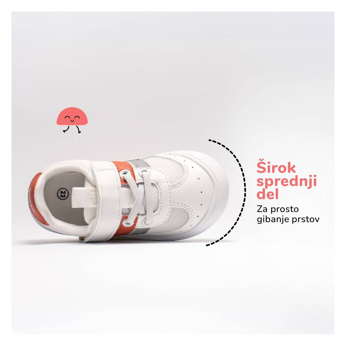 Gekko čevelj nizek GAJ809090 barefoot U white/coral 26
