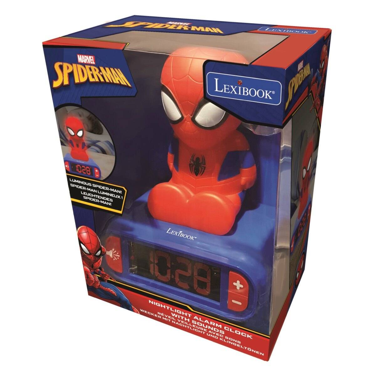 LEXIBOOK digitalna budilica s 3D Spiderman noćnim svjetlom