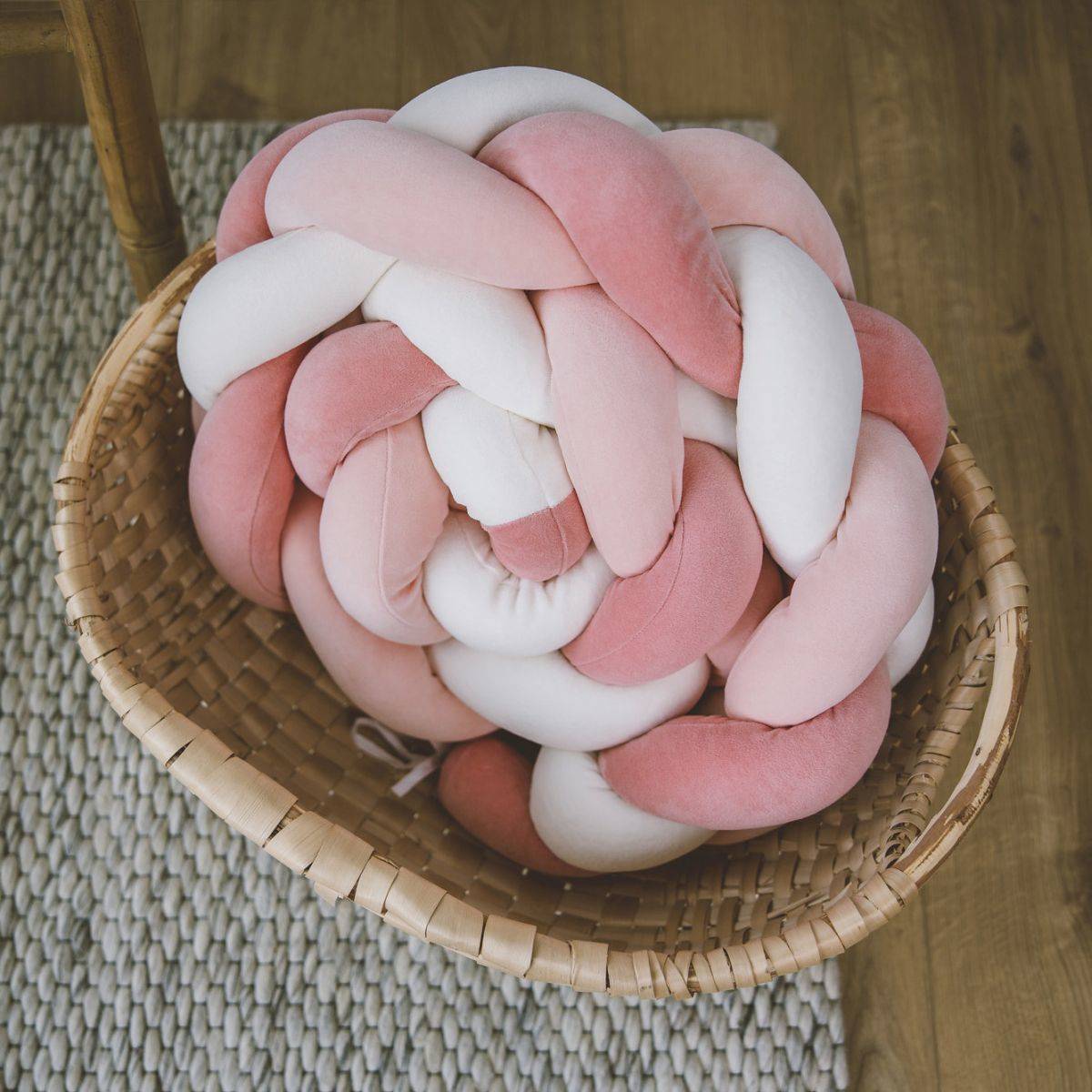 BUBABA BY FREEON ogradica za krevet pletenica 235x15 pink/white