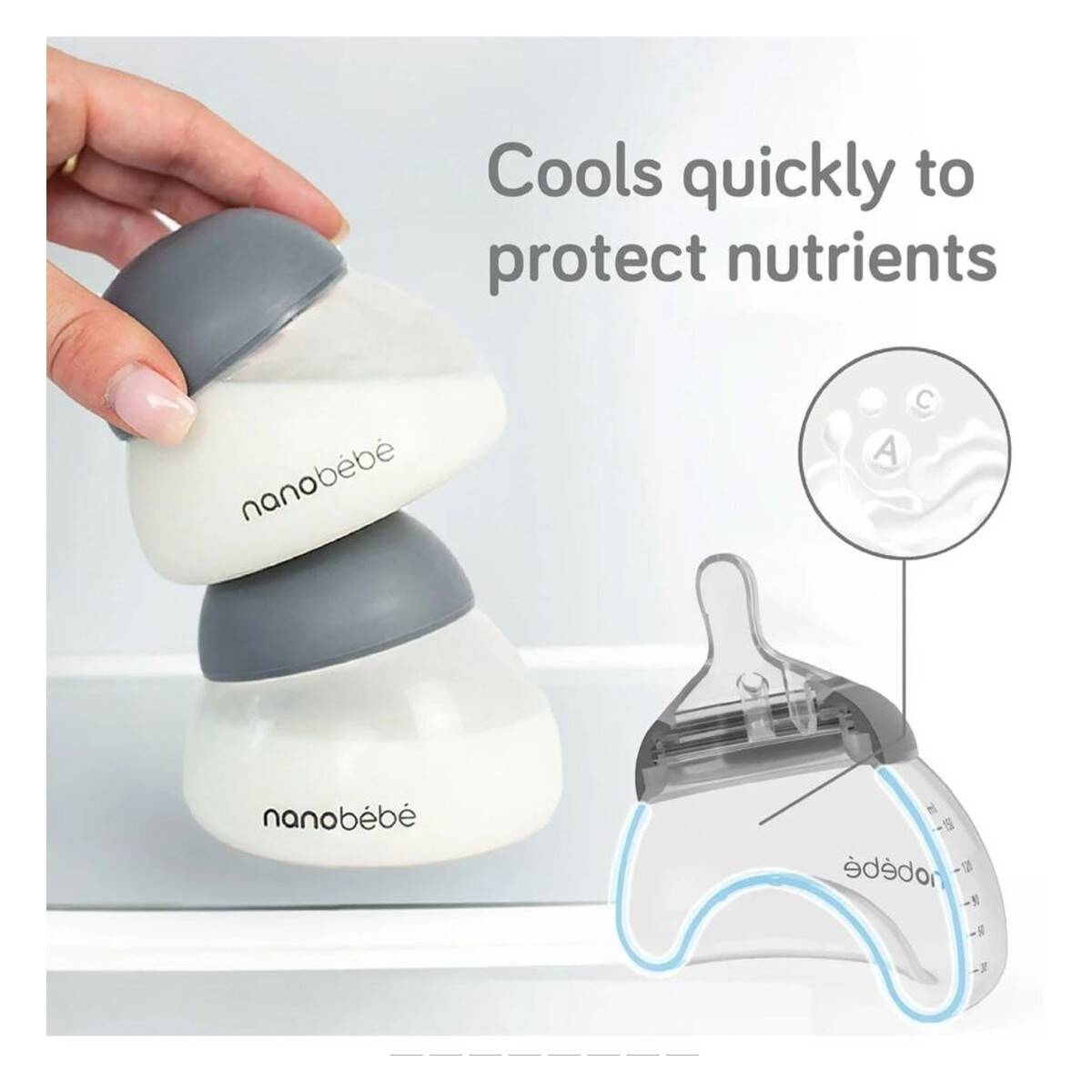 NANOBEBE plastična bočica GEN2 za majčino mlijeko 150ml - Roza PINK