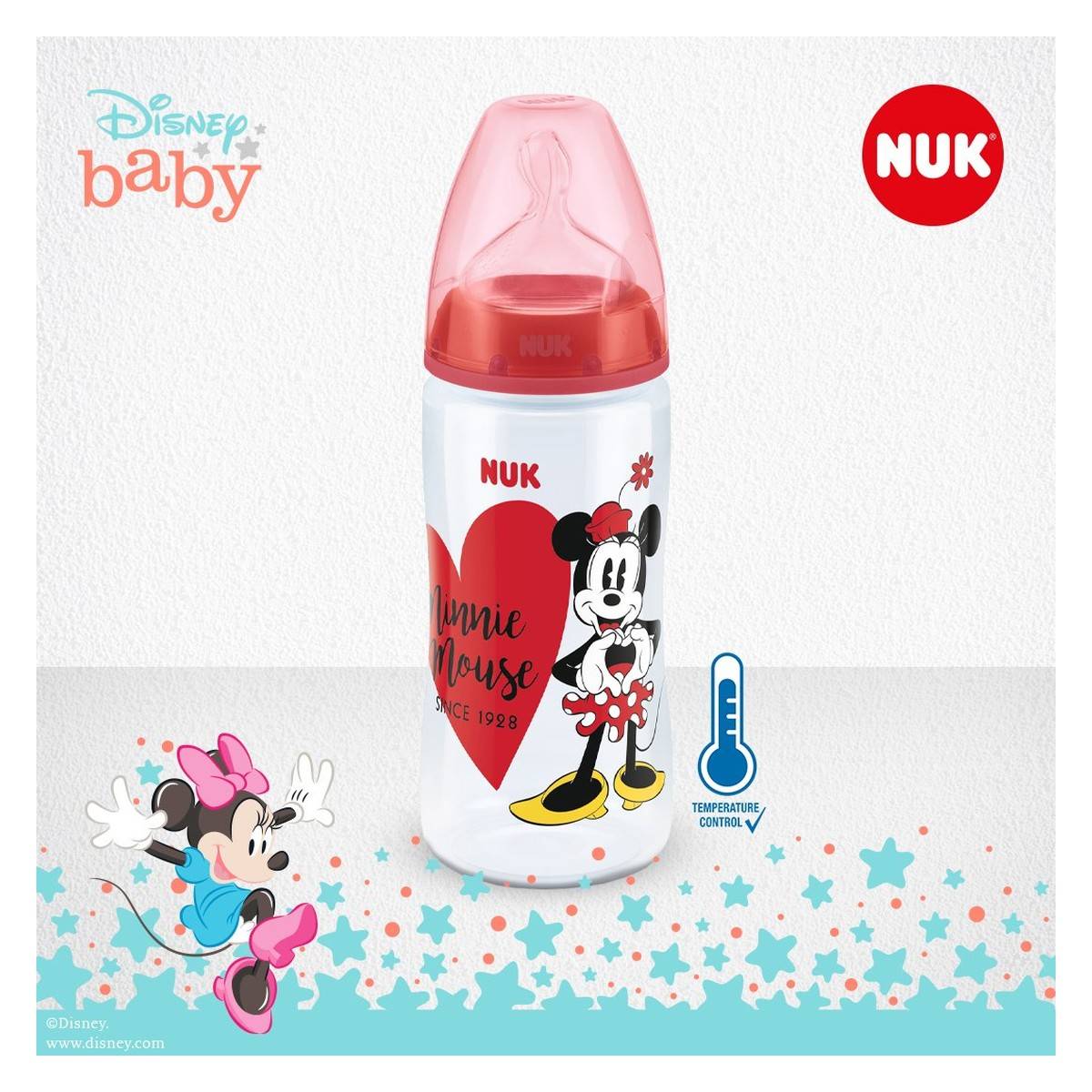 NUK plastična bočica First Choice + s  pokazivačem temperature mickey 300 ml