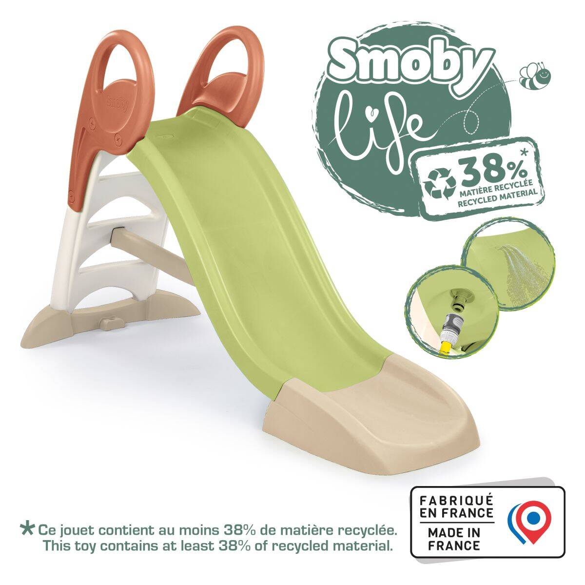 SMOBY tobogan KS s vodom srednji, zeleni 159 x 69 x 100 cm