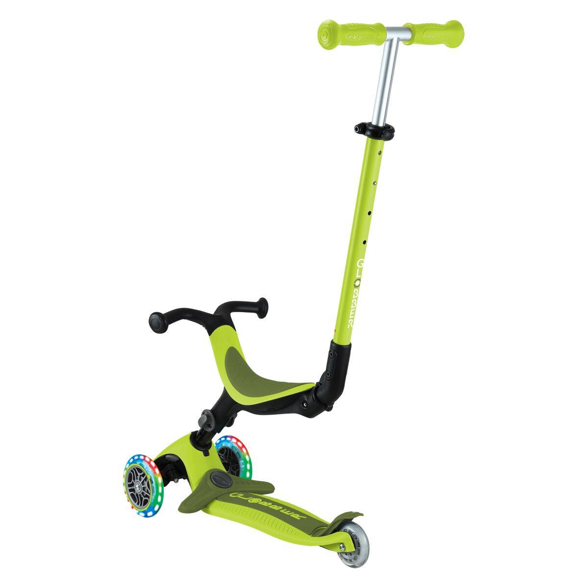 Globber skiro GO UP Active zložljiv, svetleča kolesa zelen