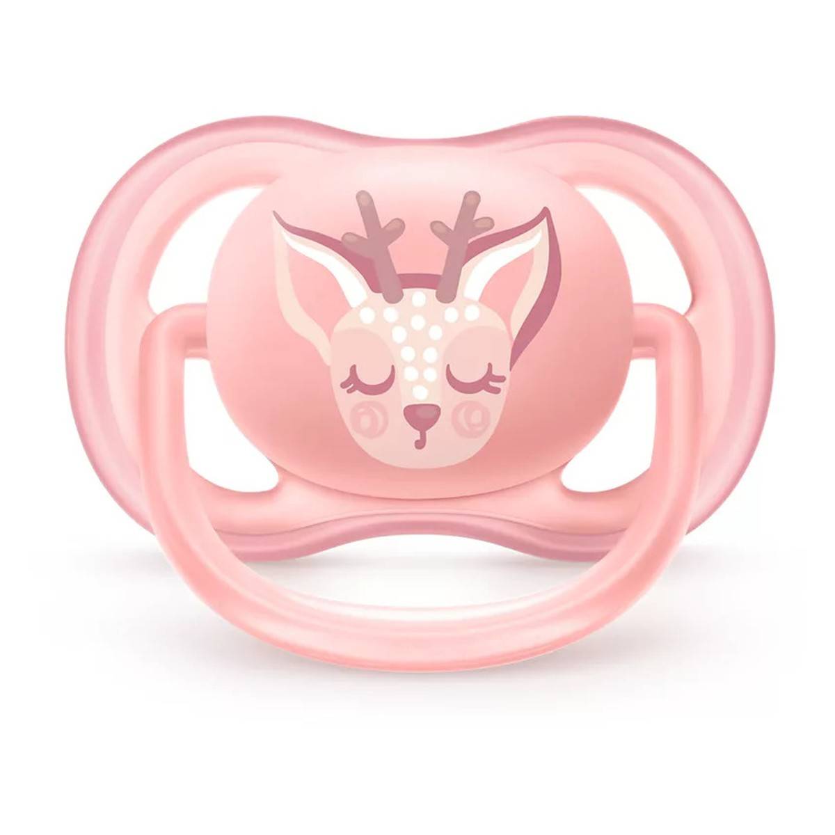 Avent SCF085/02 tolažilna duda - silikon ultra air, 0-6m, ž, sova/jelen, 2/1