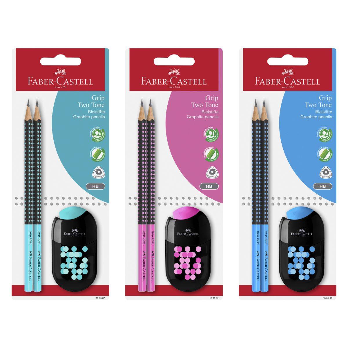 Faber Castell svinčnik grafitni grip two 2/1+šilček bc