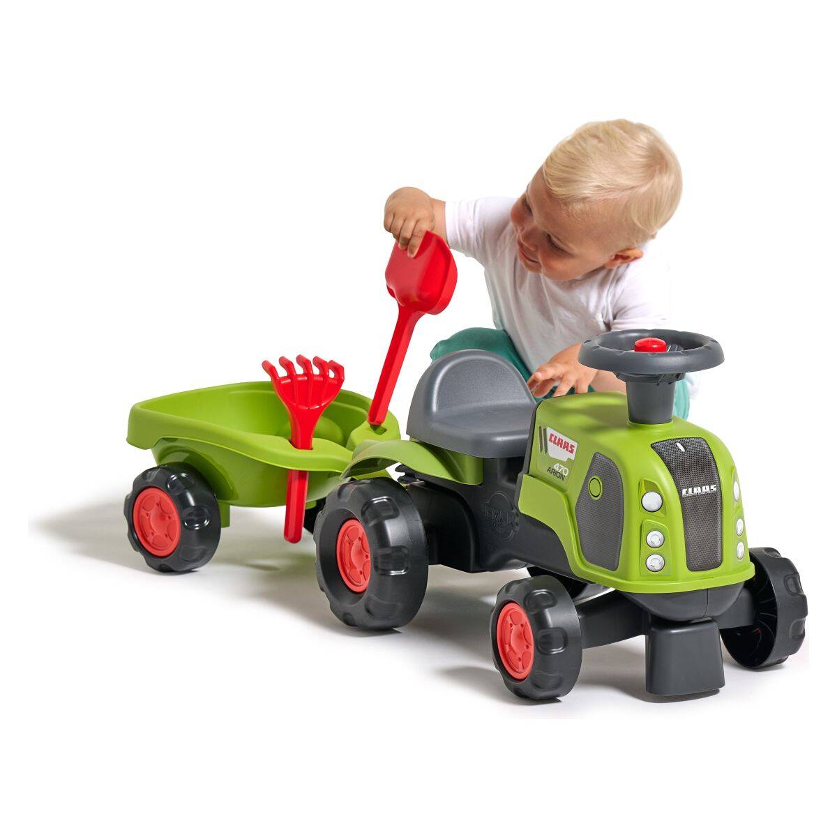 Falk traktor poganjalec Baby Claas s prikolico