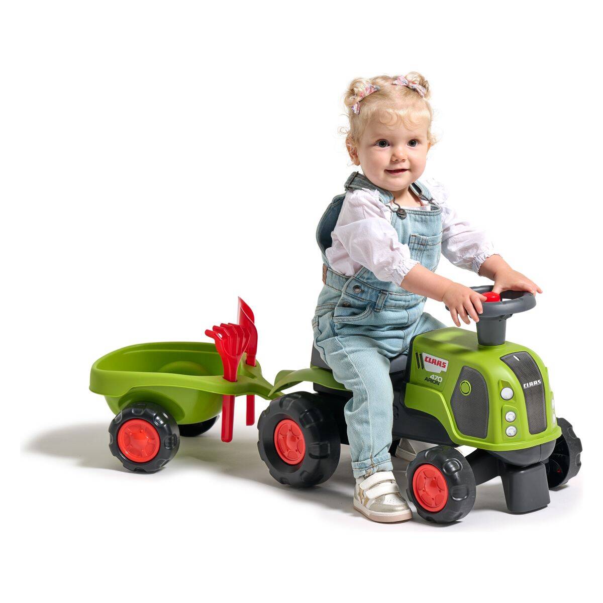 Falk traktor poganjalec Baby Claas s prikolico