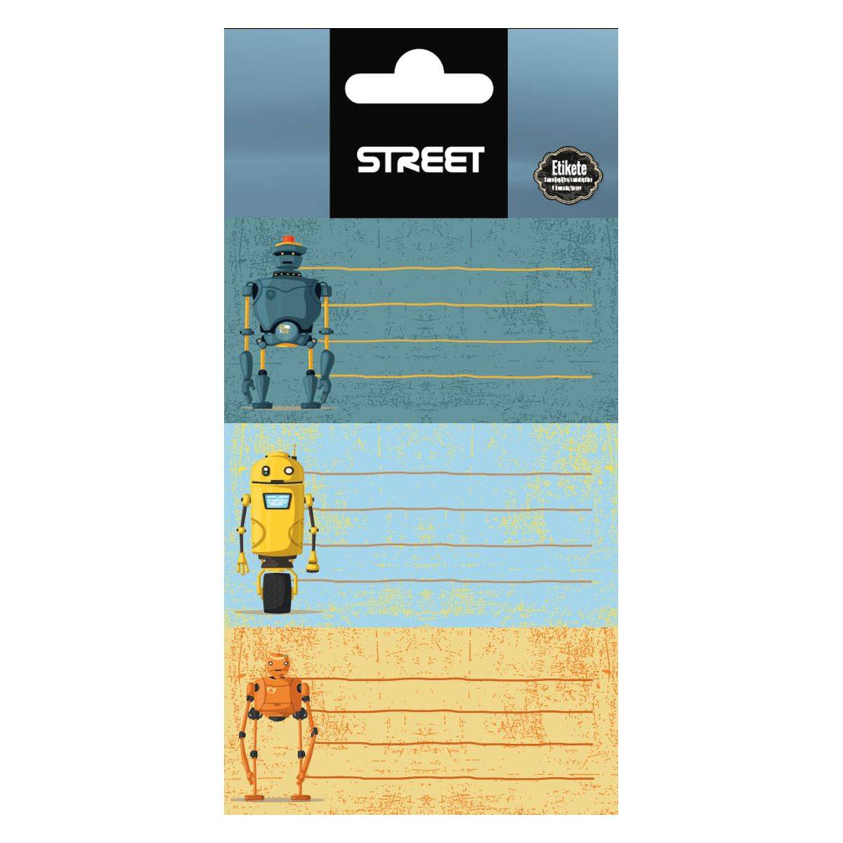 Street etiketa za zvezek robots 9/1