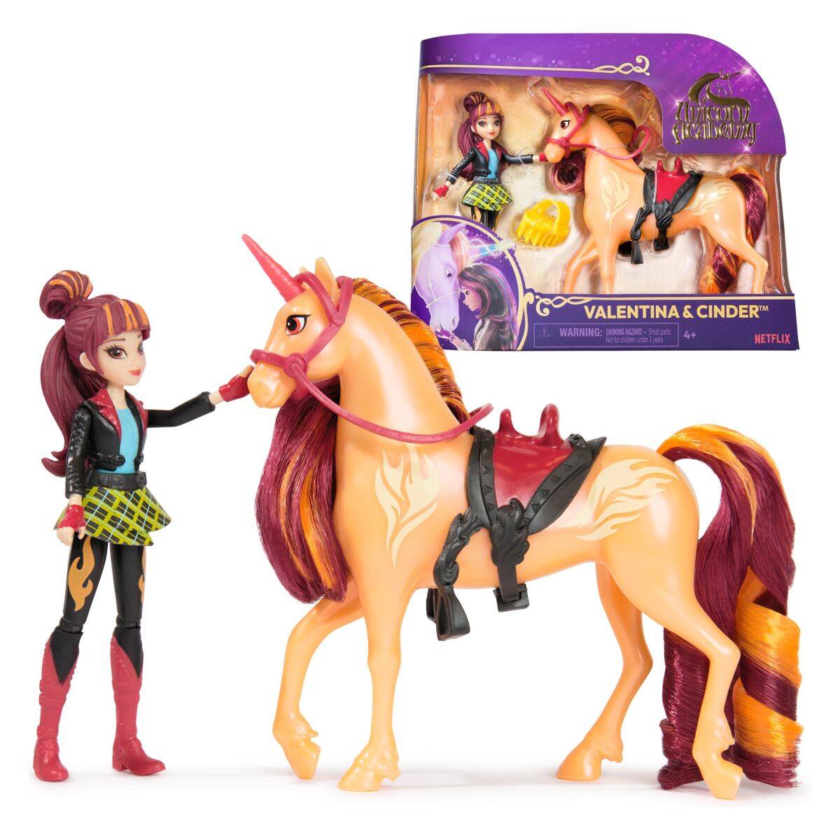Unicorn Academy punčka Valentina in samorog Cinder