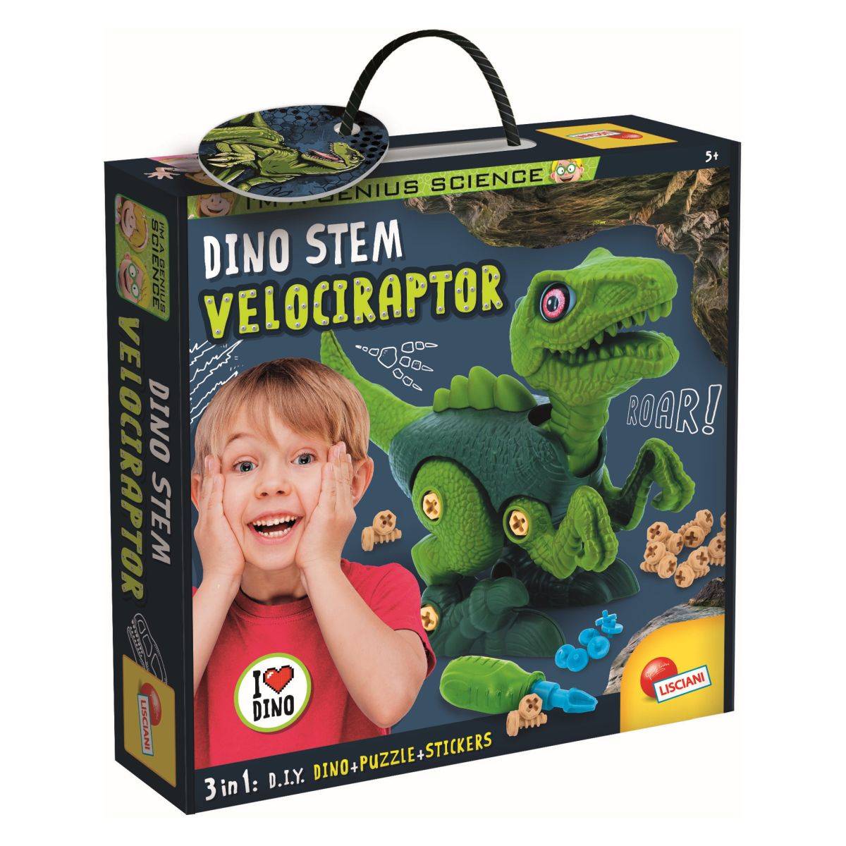 Lisciani I'm a Genius sestavi dinozavra Velociraptor