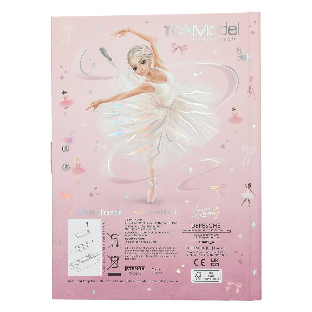 Top Model dnevnik s kodo in zvokom BALLET
