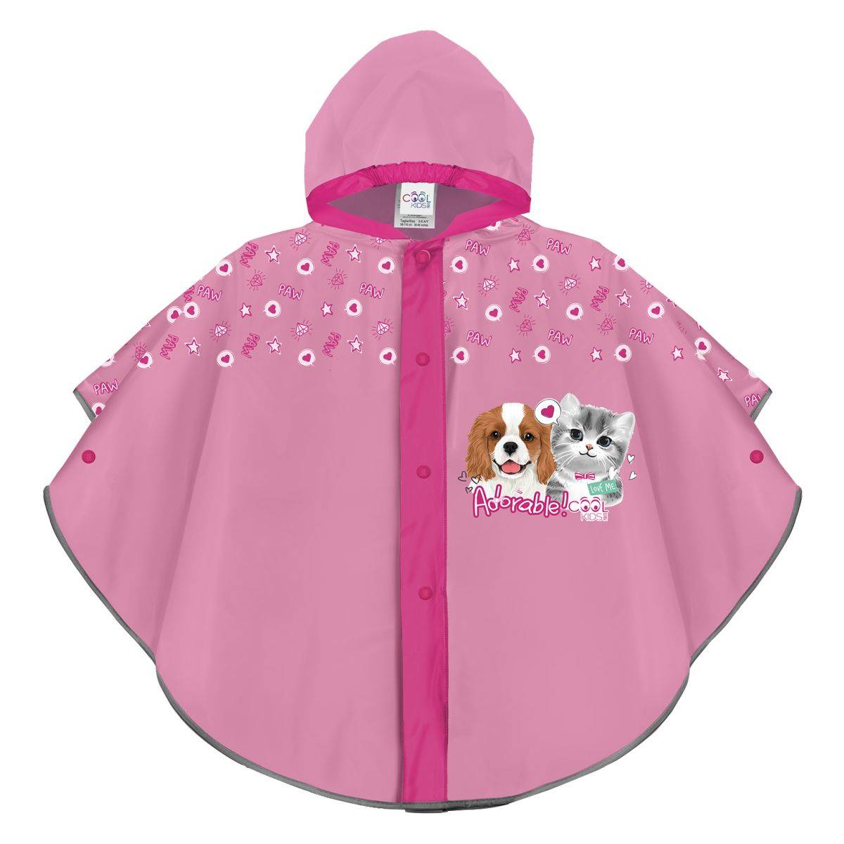 OKRAM pelerina za kišu 15642 PUPPIES PRINT COOL KIDS Ž Roza 3-6 LET